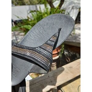 FitFlop Sandals STROBE LUXE Black w/Copper Gold Silver Sequins L93-001 F-Mode 10